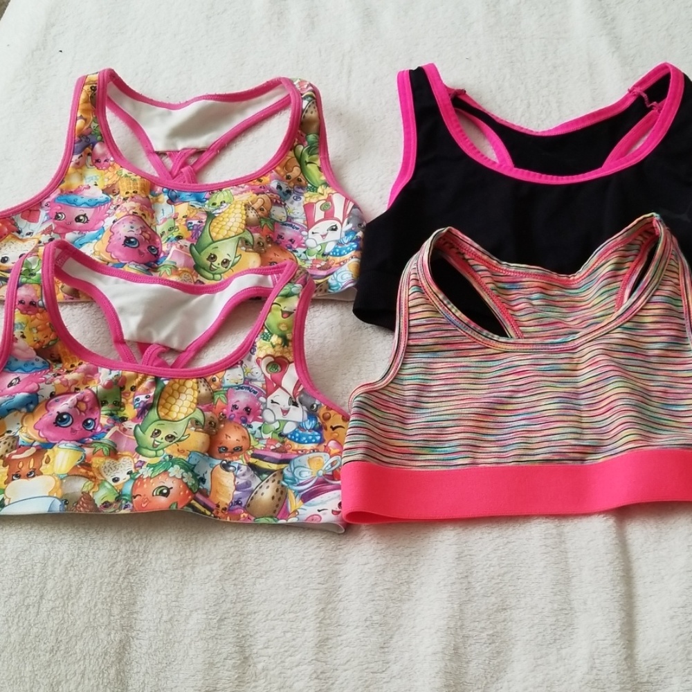 Sports bras,  set of 5, sizes 8/10 and 10/12